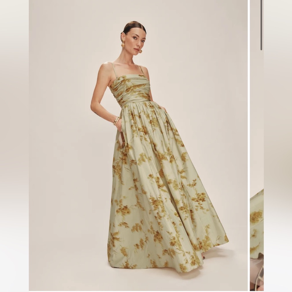Reformation Kastoria Dress- Strapless, Floral, Full Skirt - Picture 2 of 9